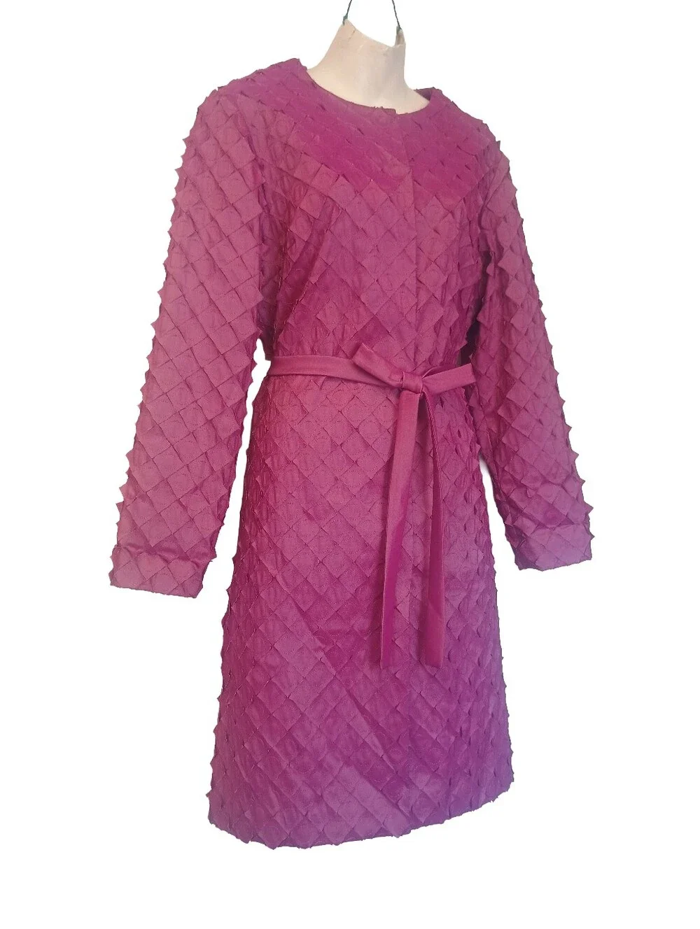 Samuel dong Taffeta Women's Jacket Belted Trench Coat Size: M